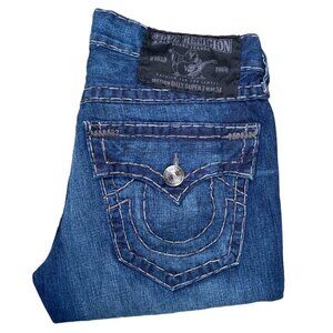 Vintage True Religion Jeans Size 32 BILLY SUPER T CONTRAST STITCH Blue